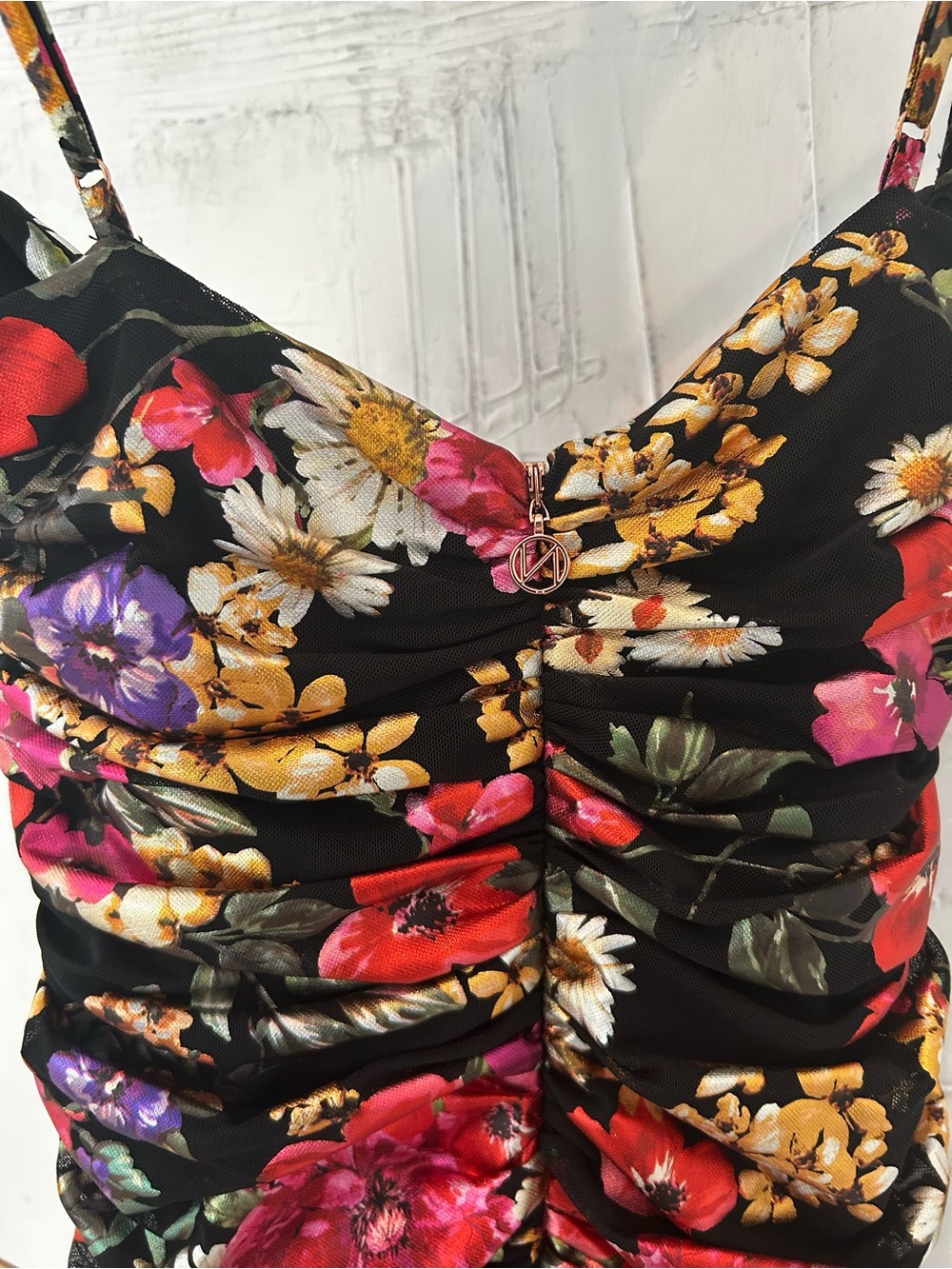 Revolve Electric Midi Dress in Black + Floral - Picture 7 of 7